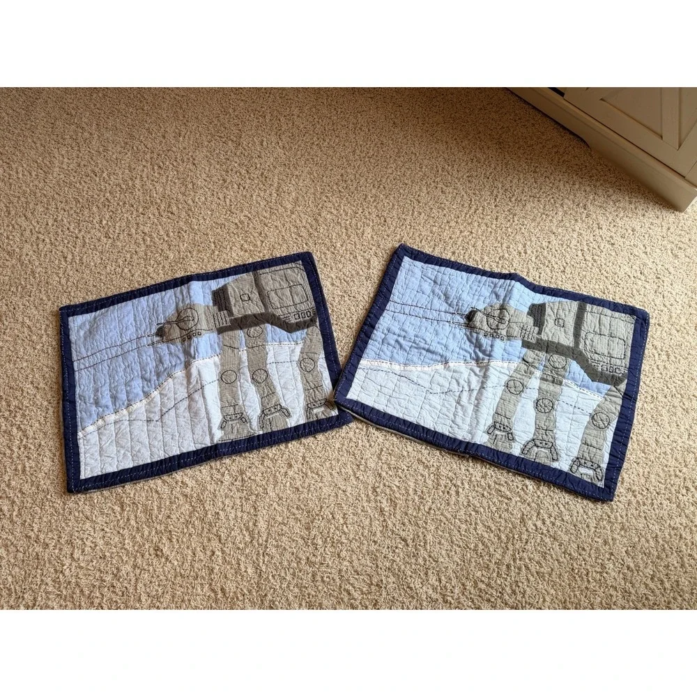 Pottery Barn Kids Star Wars AT-AT HOTH Quilt Set FULL 2 Shams Retired RARE Vtg